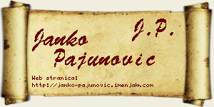 Janko Pajunović vizit kartica